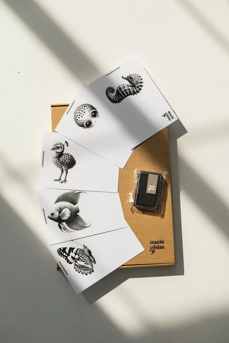 Rankų atspaudų kortelės + pirštų atspaudų pagalvėlė