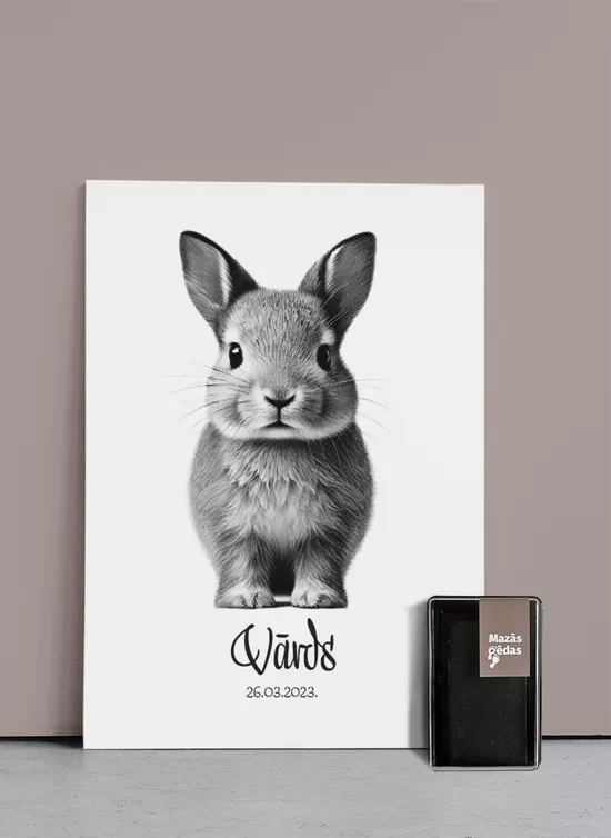 Personalized imprint set with a bunny.
